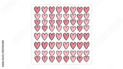 Hearts of Affection: An array of charming pink hearts, symbolizing love and tenderness, beautifully arranged to create a visually appealing design.