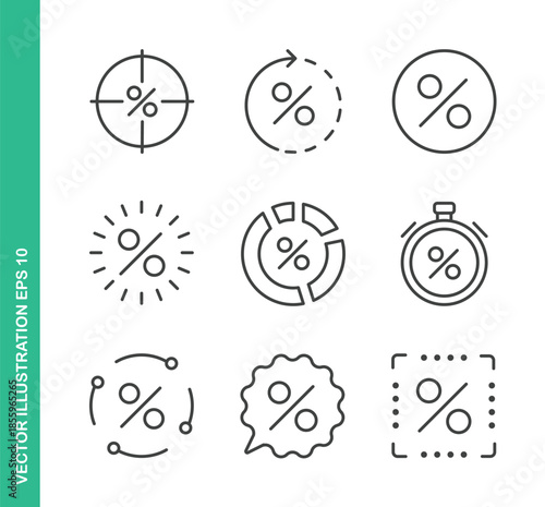 Discount Icons. Thin Line Symbol Elements Collection.