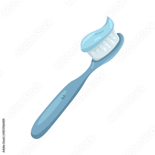 Illustration of Toothbrush with Toothpaste