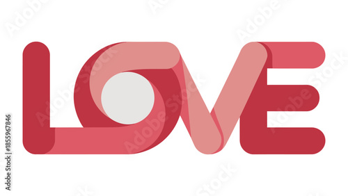 Love's Embrace: a visually captivating design spells out LOVE, with a heart shaped, expressing the depth and beauty of affection and romance.