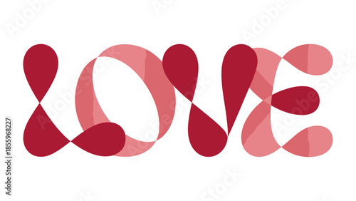 Artistic Love: The word LOVE is artfully composed using a combination of overlapping and intricate shapes, exuding a sense of beauty and abstract symbolism. 