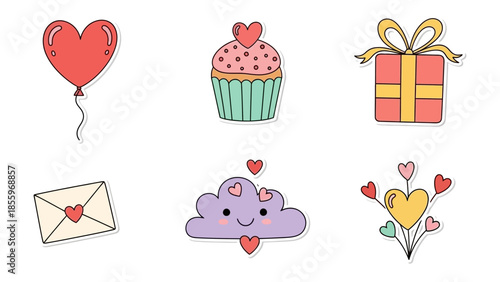 Valentine's Day Icon Set: A vibrant collection of Valentine's Day icons, each crafted with love and care, ready to infuse any project with the spirit of affection.