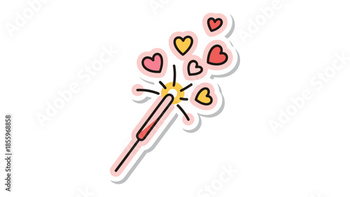 Sparkling Hearts: A whimsical image of a sparkler igniting a burst of hearts, symbolizing joy, love, and celebration.