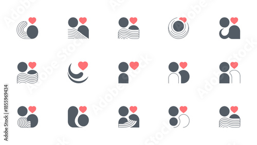 Love's Embrace: A visual celebration of love in diverse forms, from tender embraces to intertwined hearts. A heart symbolizing the core of the relationship.