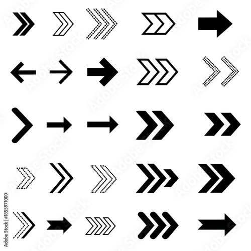 Collection of modern arrow icons for navigation and direction