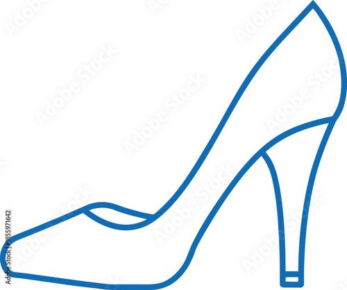 high heel shoe icon for luxury fashion, stiletto footwear and elegant style