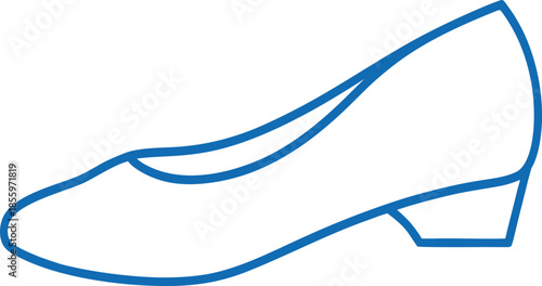 women's pump shoe icon for fashion, footwear and formal apparel design