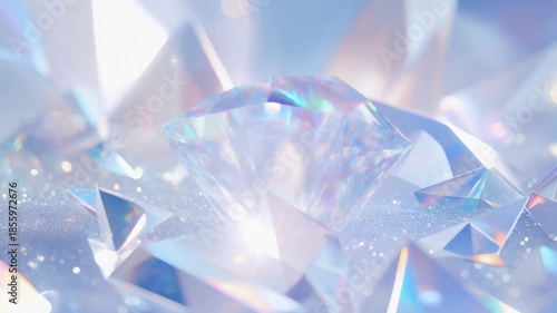 綺麗なクリスタルの背景テクスチャ　　水色