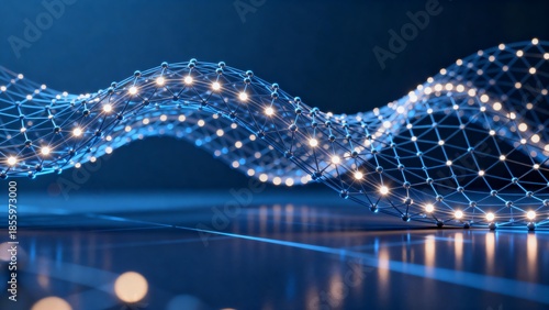 Abstract digital network wave