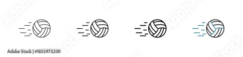 Outline style Volley Ball icon set. Available various sizes