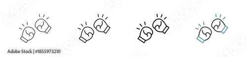 Outline style Boxing icon set. Available various sizes