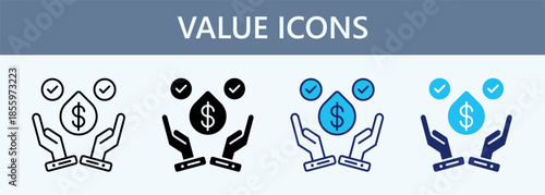 Value Icon Set Multiple Style Collection