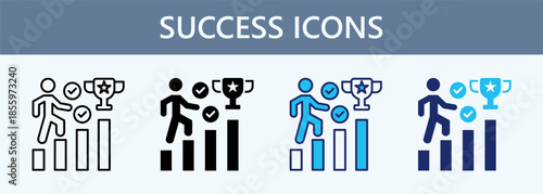 Success Icon Set Multiple Style Collection