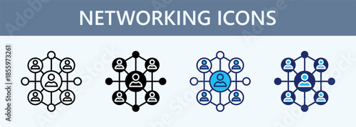 Networking Icon Set Multiple Style Collection