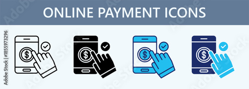 Online Payment Icon Set Multiple Style Collection