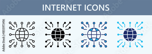 Internet Icon Set Multiple Style Collection