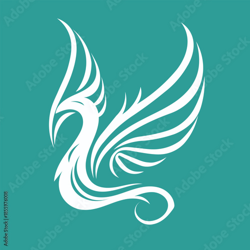 Abstract phoenix bird logo icon graphic design vector illustration.eps