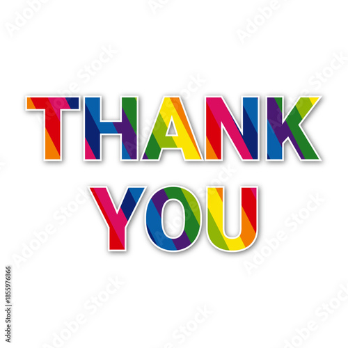 Colorful thank you text message vector illustration