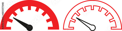 Dashboard speedometer icons set. Performance indicator sign.Rating meter signs.