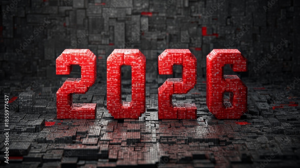 Fototapeta premium Happy new year 2026 background concept