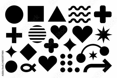 Collection of various shapes and symbols for design projects