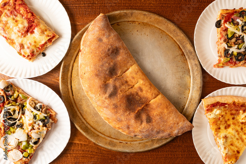 Pizzeria flat lay composition