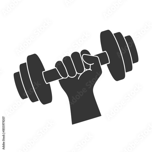 ダンベルを持つ手のシルエットアイコン