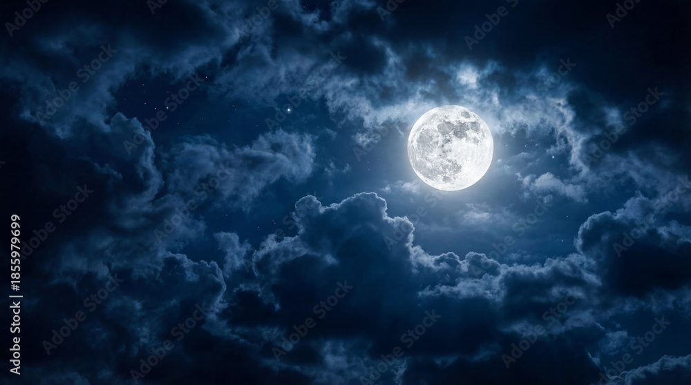 Fototapeta premium full moon and clouds