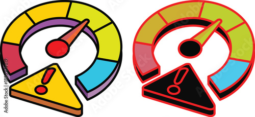 Dashboard speedometer icons set. Performance indicator sign.Rating meter signs.