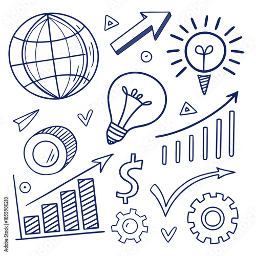 Illustrations of global business and innovation