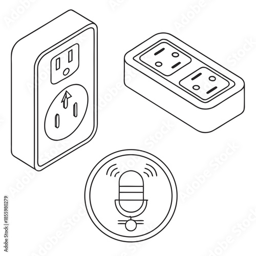 Modern electrical outlets and microphone