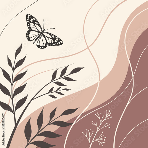 Serene butterfly amidst nature