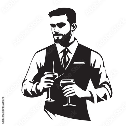 vector illustration of a businessman with glasses