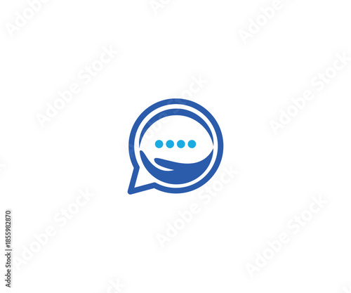 Helping Hand and Chat Bubble Logo