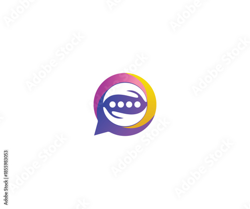 Helping Hand and Chat Bubble Logo