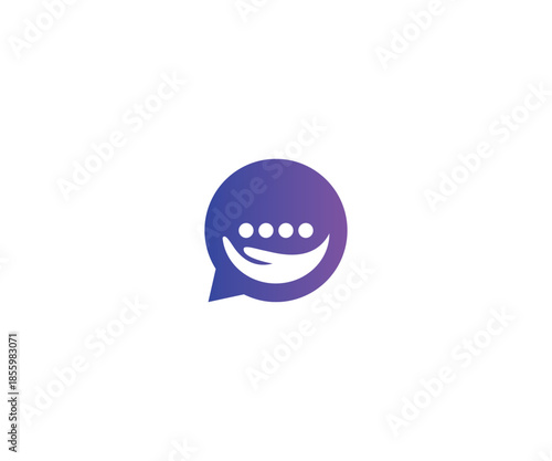 Helping Hand and Chat Bubble Logo