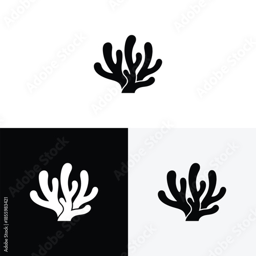 Coral logo icon design template flat vector