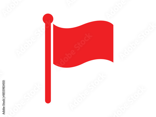 Red Flag Icon Isolated on White Background. Simple Red Flag Symbol for Warning and Alert