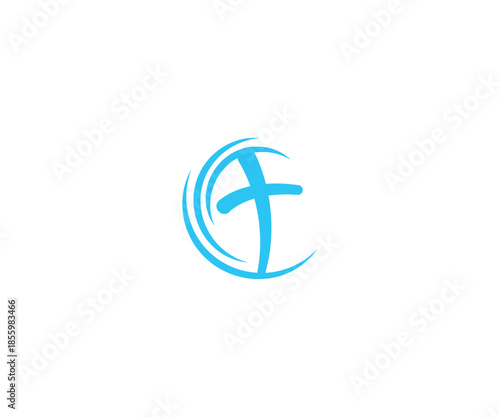 Minimal Cross and Church Symbol Logo, Contemporary Faith Logo Design