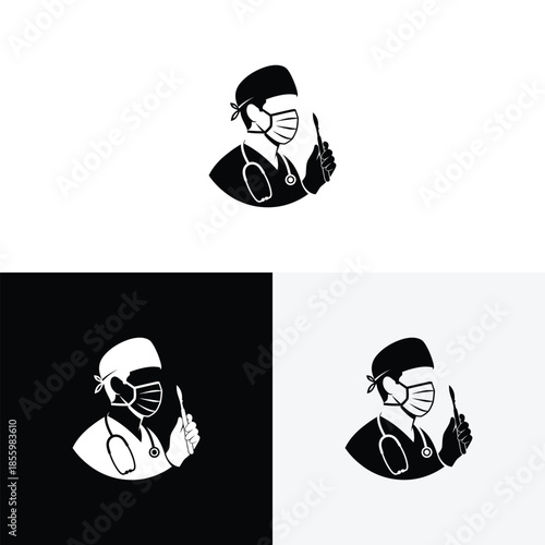 Surgeon Operates Patient with Precision Medical doctor symbol