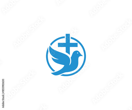 Minimal Cross and Church Symbol Logo, Contemporary Faith Logo Design