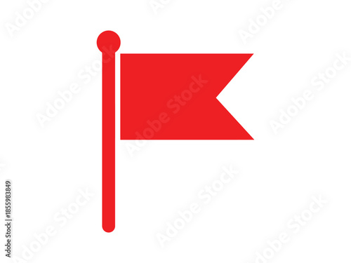 Red Flag Marker Icon for Interface and Infographic. Modern Red Flag Icon for Web and App Design