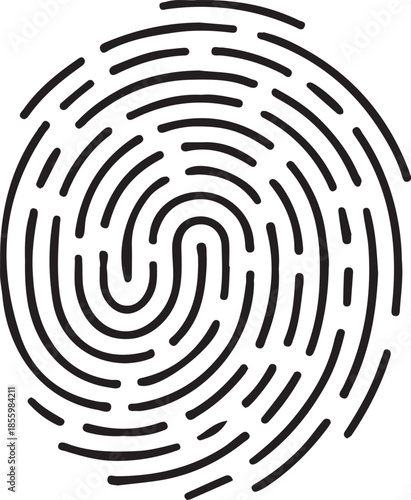 Fingerprint icon in vector style on white background.
