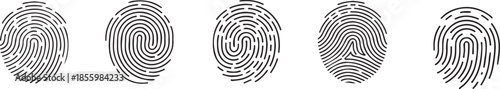 Fingerprint icon set in vector style on white background. Set fingerprint scanning icon sign – stock Fingerprint scanning icon sign.
