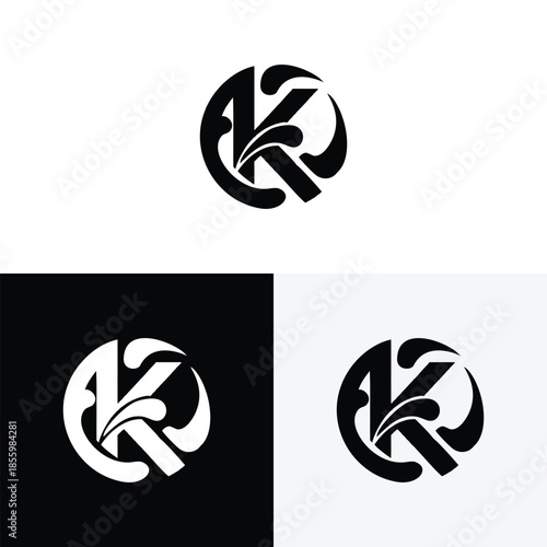 k initial monogram vector icon illustration