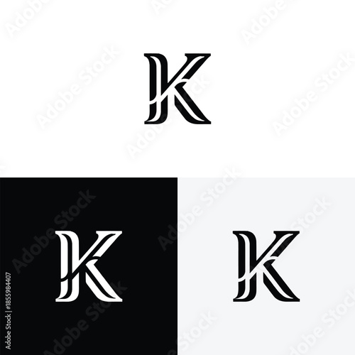 k initial monogram vector icon illustration