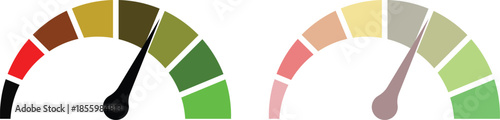 Dashboard speedometer icons set. Performance indicator sign.Rating meter signs.