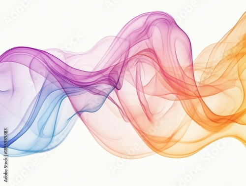 Colorful smoke forming a flowing, abstract shape.
