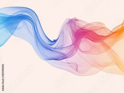 Colorful smoke forming a flowing, abstract shape.
