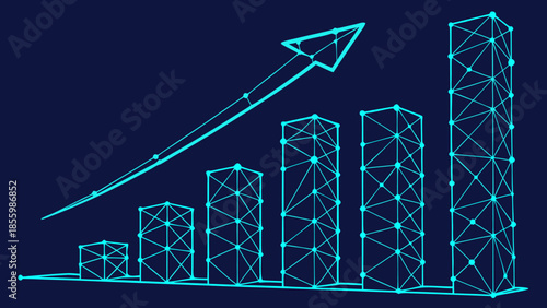 Business Growth Data Chart Success Analytics with vector illustration